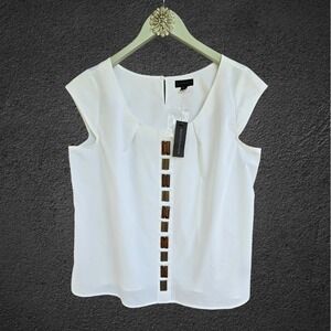 Worthington Women's White Cap Sleeve Top XL - New NWT!